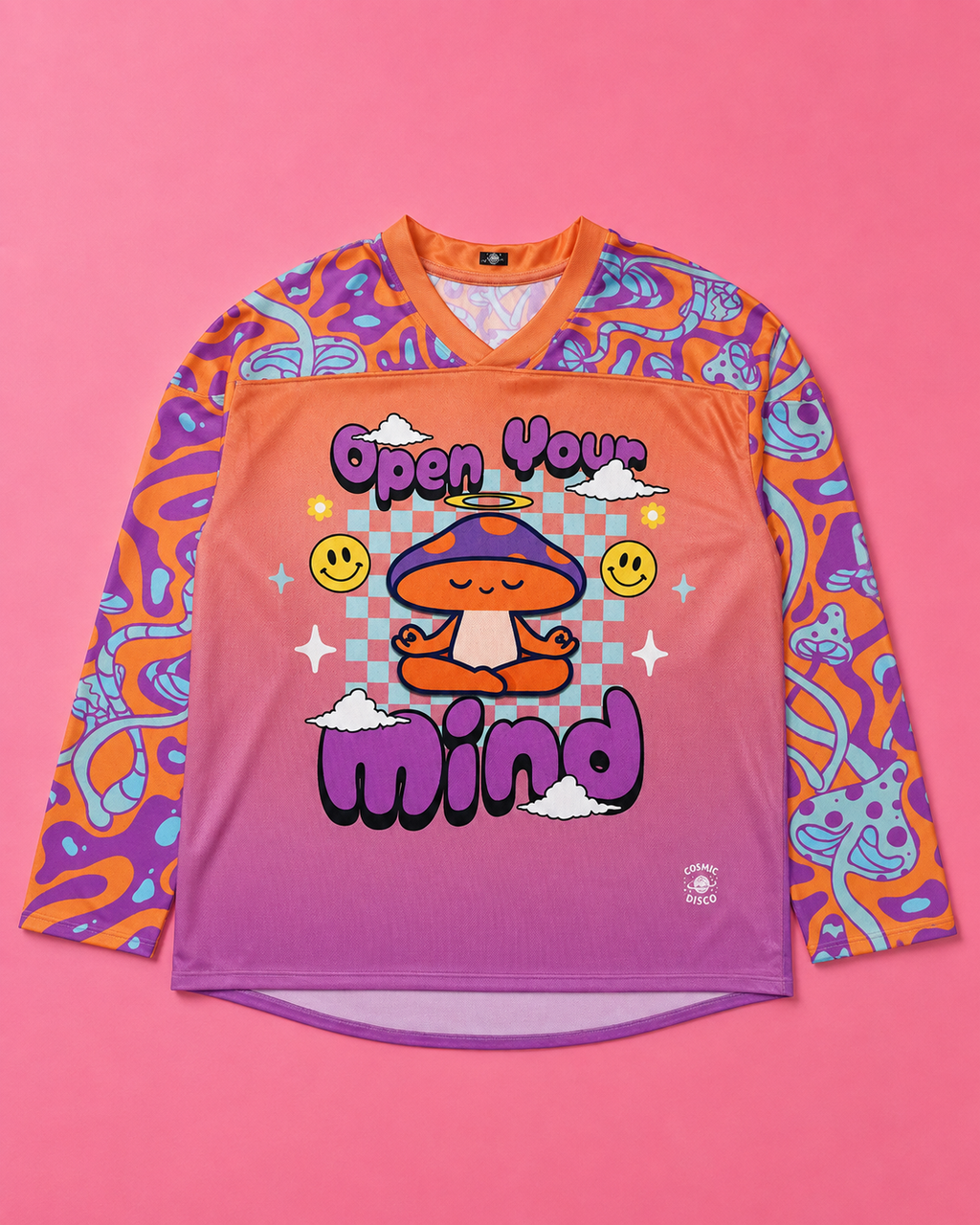 Open Your Mind Mushroom Rave Jersey – Psychedelic Festival Long Sleeve Jersey